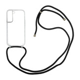 Samsung Galaxy S22 Plus Telefoonhoes met zwart koord - Transparant