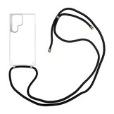 Samsung Galaxy S22 Ultra Telefoonhoes met zwart koord - Transparant