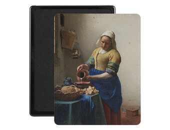 Lunso - Kobo Aura Edition 1 hoes (6 inch) - Vegan Saffiano Leren sleep cover - Vermeer Melkmeisje
