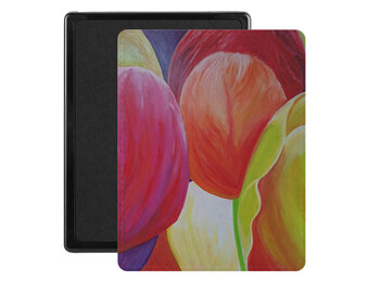 Lunso - Kobo Aura Edition 1 hoes (6 inch) - Vegan Saffiano Leren sleep cover - Tulpen