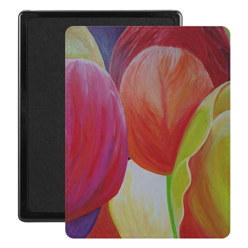 Kobo Aura Edition 1 hoes (6 inch) Vegan Saffiano leren sleep cover - Tulpen