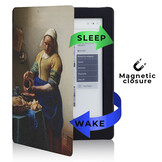 Kobo Aura H20 Edition 1 hoes (6.8 inch) Vegan Saffiano leren sleep cover - Vermeer Melkmeisje