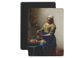 Lunso - Kobo Aura H20 Edition 1 hoes (6.8 inch) - Vegan Saffiano Leren sleep cover - Vermeer Melkmeisje