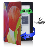 Kobo Aura H20 Edition 1 hoes (6.8 inch) Vegan Saffiano leren sleep cover - Tulpen