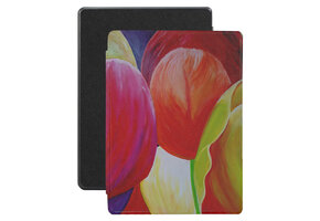 Lunso - Kobo Aura H20 Edition 1 hoes (6.8 inch) - Vegan Saffiano Leren sleep cover - Tulpen