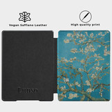 Kobo Aura H20 Edition 1 hoes (6.8 inch) Vegan Saffiano leren sleep cover - Van Gogh Amandelbloesem
