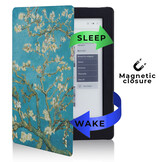 Kobo Aura H20 Edition 1 hoes (6.8 inch) Vegan Saffiano leren sleep cover - Van Gogh Amandelbloesem