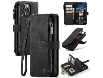 Caseme - iPhone 14 Pro Max - Portemonnee hoes - Zwart