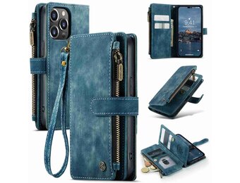 Caseme - iPhone 14 Pro - Portemonnee hoes - Blauw