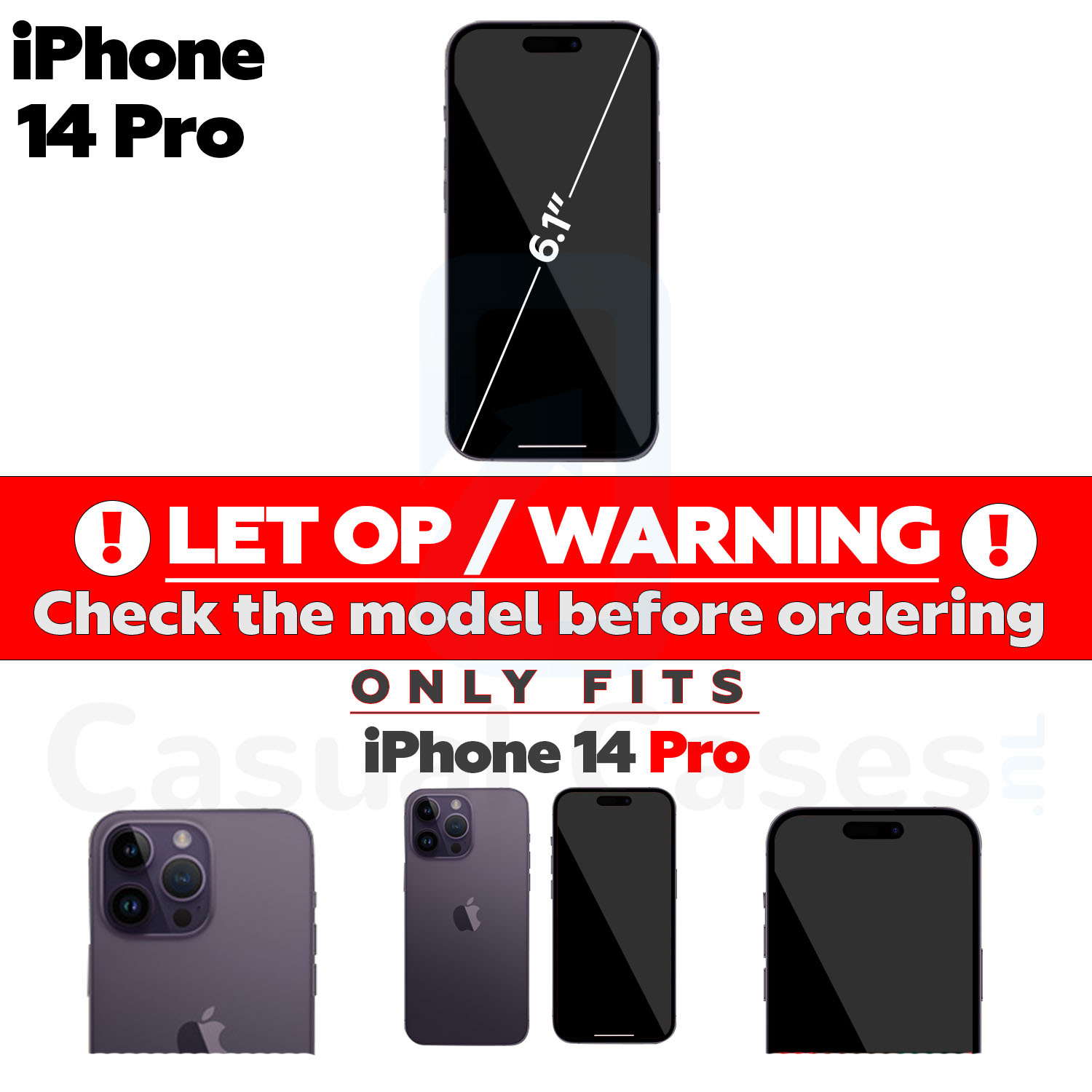 iPhone 14 Pro Portemonnee hoes - Bruin