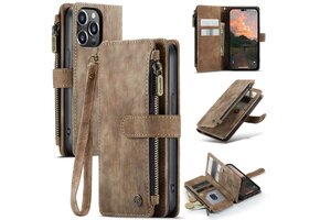 Caseme - iPhone 14 Pro - Portemonnee hoes - Bruin