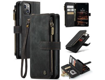 Caseme - iPhone 14 Plus - Portemonnee hoes - Zwart
