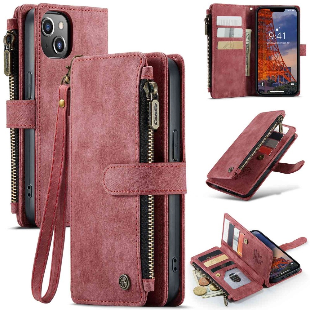 Caseme - iPhone 14 Plus - Portemonnee hoes - Rood