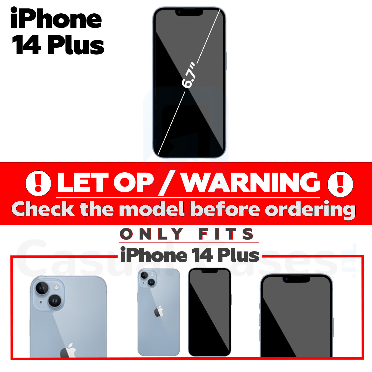iPhone 14 Plus Portemonnee hoes - Bruin