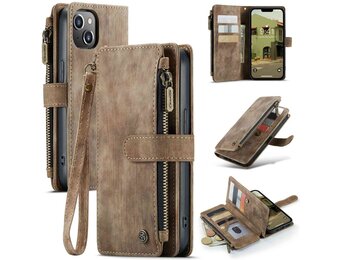 Caseme - iPhone 14 Plus - Portemonnee hoes - Bruin