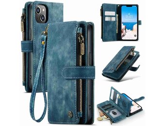 Caseme - iPhone 14 - Portemonnee hoes - Blauw