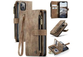 Caseme - iPhone 14 - Portemonnee hoes - Bruin