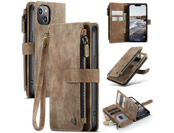 Caseme - iPhone 14 - Portemonnee hoes - Bruin