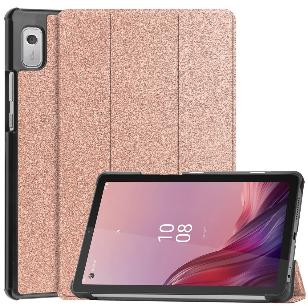 Lenovo Tab M9 (9 inch) Tri-Fold Bookcase hoes - Rose Goud
