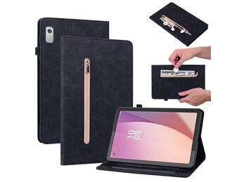 Lunso - Lenovo Tab M9 (9 inch) - Luxe Bookcase hoes - Zwart