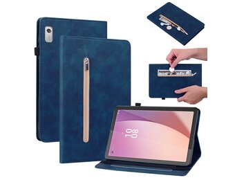 Lunso - Lenovo Tab M9 (9 inch) - Luxe Bookcase hoes - Donkerblauw