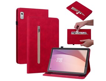 Lunso - Lenovo Tab M9 (9 inch) - Luxe Bookcase hoes - Rood