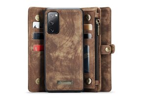 Caseme - Samsung Galaxy S20 FE - Vintage 2 in 1 portemonnee hoes - Bruin