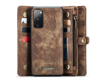 Caseme - Samsung Galaxy S20 FE - Vintage 2 in 1 portemonnee hoes - Bruin