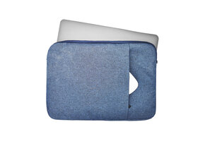 Lunso - Stijlvolle zachte neopreen sleeve hoes 15 inch - Lichtblauw