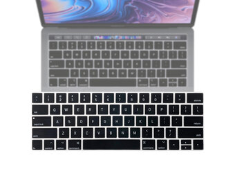 Lunso MacBook Pro (2016-2020) Keyboard Cover met Touchbar (US) QWERTY indeling - Zwart