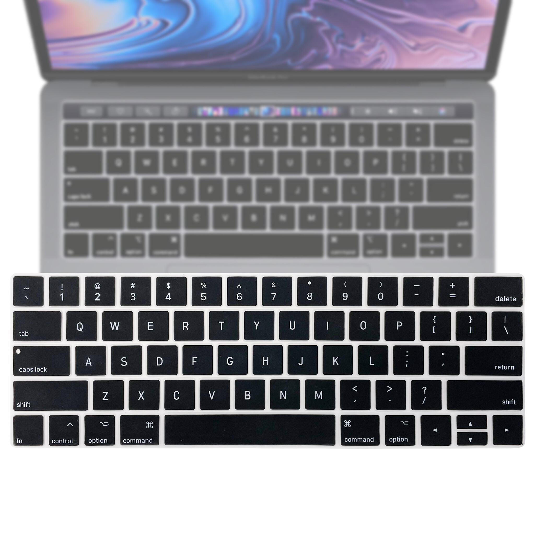 (US) MacBook Pro (2016-2020) QWERTY Keyboard Cover - Zwart