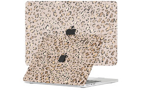 Lunso MacBook Air 15 inch (2023-2026) cover hoes - case - Leopard Rose Gold