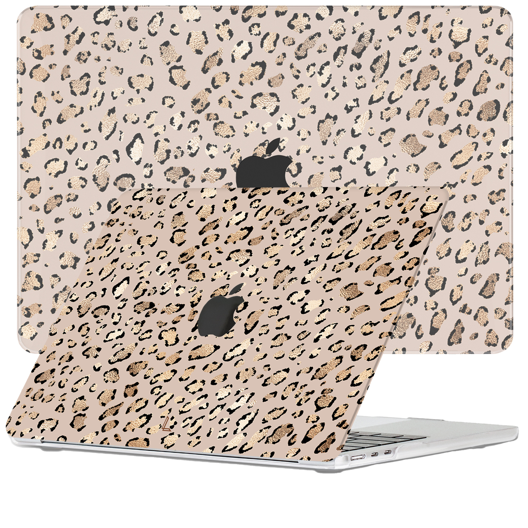 MacBook Air 15 inch (2023-2026) cover hoes case - Leopard Rose Gold