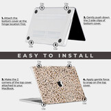 MacBook Air 15 inch (2023-2026) cover hoes case - Leopard Rose Gold