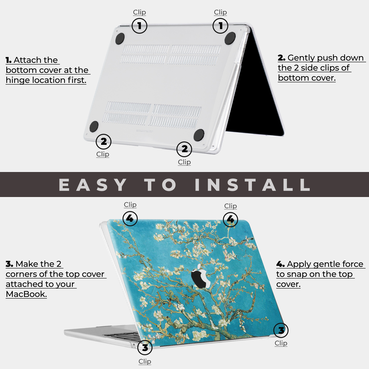 MacBook Air 15 inch (2023-2026) cover hoes case - Van Gogh Amandelbloesem