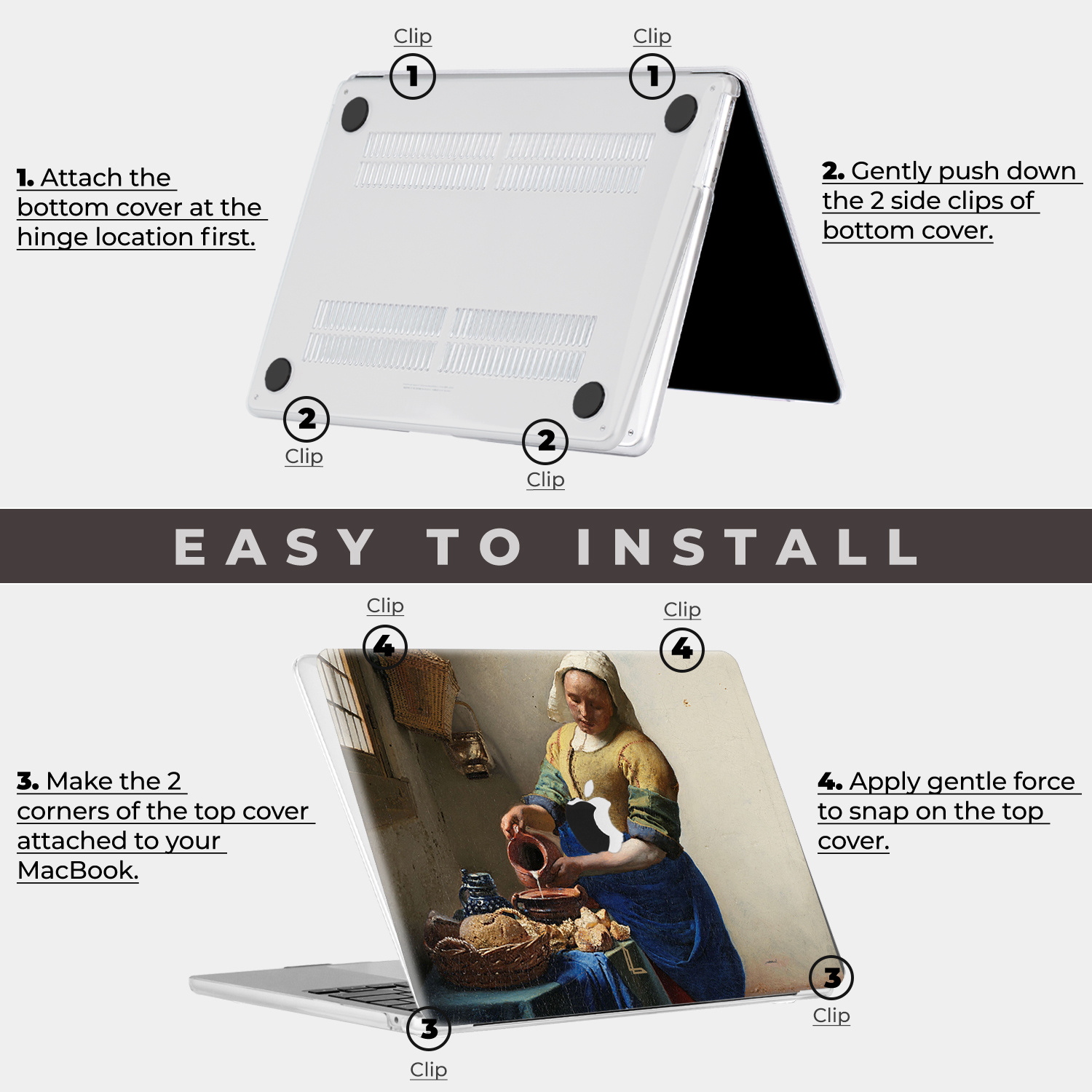 MacBook Air 15 inch (2023-2026) cover hoes case - Vermeer Melkmeisje