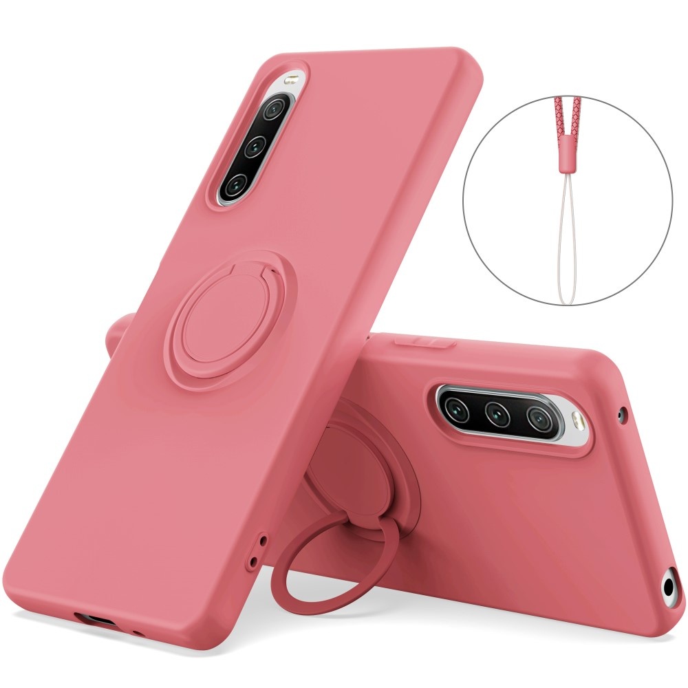 Lunso - Sony Xperia 10 V - Ringhouder Backcover hoes - Roze