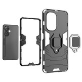 OnePlus Nord CE 3 Lite Armor backcover hoes met ringhouder - Zwart