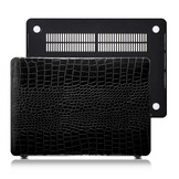 MacBook Air 15 inch (2023-2026) cover hoes case - Croco Zwart
