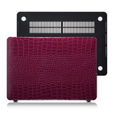 MacBook Air 15 inch (2023-2026) cover hoes case - Croco Fuchsia