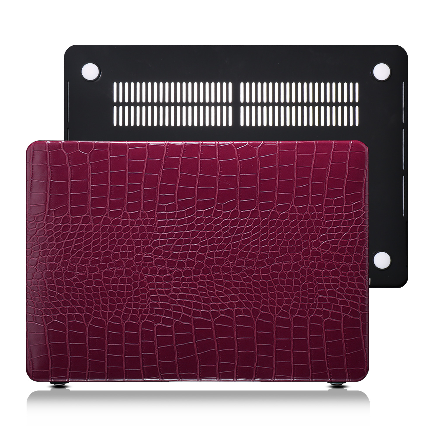 MacBook Air 15 inch (2023-2026) cover hoes case - Croco Fuchsia