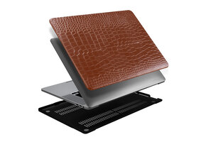 Lunso MacBook Air 15 inch (2023-2026) cover hoes - case - Croco Bruin