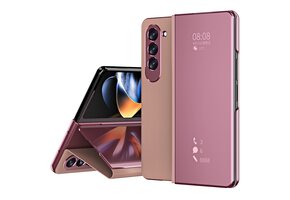 Lunso Samsung Galaxy Z Fold5 - Window view cover hoes - Rose Goud