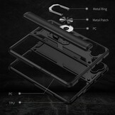 Samsung Galaxy Z Fold5 Armor backcover hoes met ringhouder - Zwart