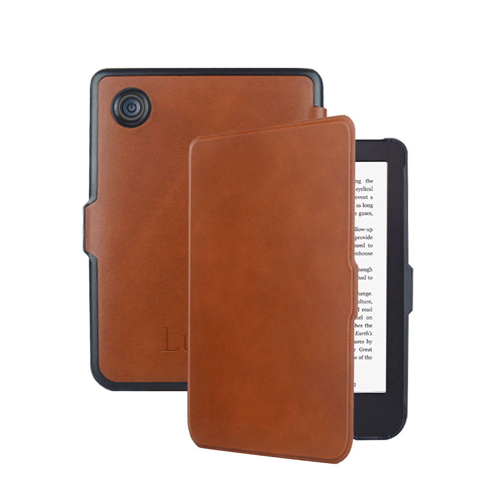 Kobo Clara 2E hoes (6 inch) Leren sleepcover - Cognac