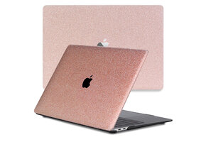 Lunso MacBook Air 15 inch (2023-2026) cover hoes - case - Glitter Rose Goud