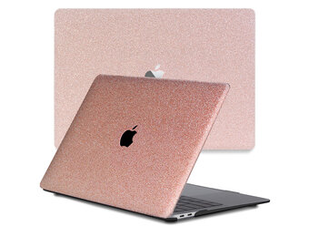 Lunso MacBook Air 15 inch (2023-2025) cover hoes - case - Glitter Rose Goud