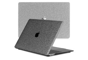 Lunso MacBook Air 15 inch (2023-2025) cover hoes - case - Glitter Donkergrijs