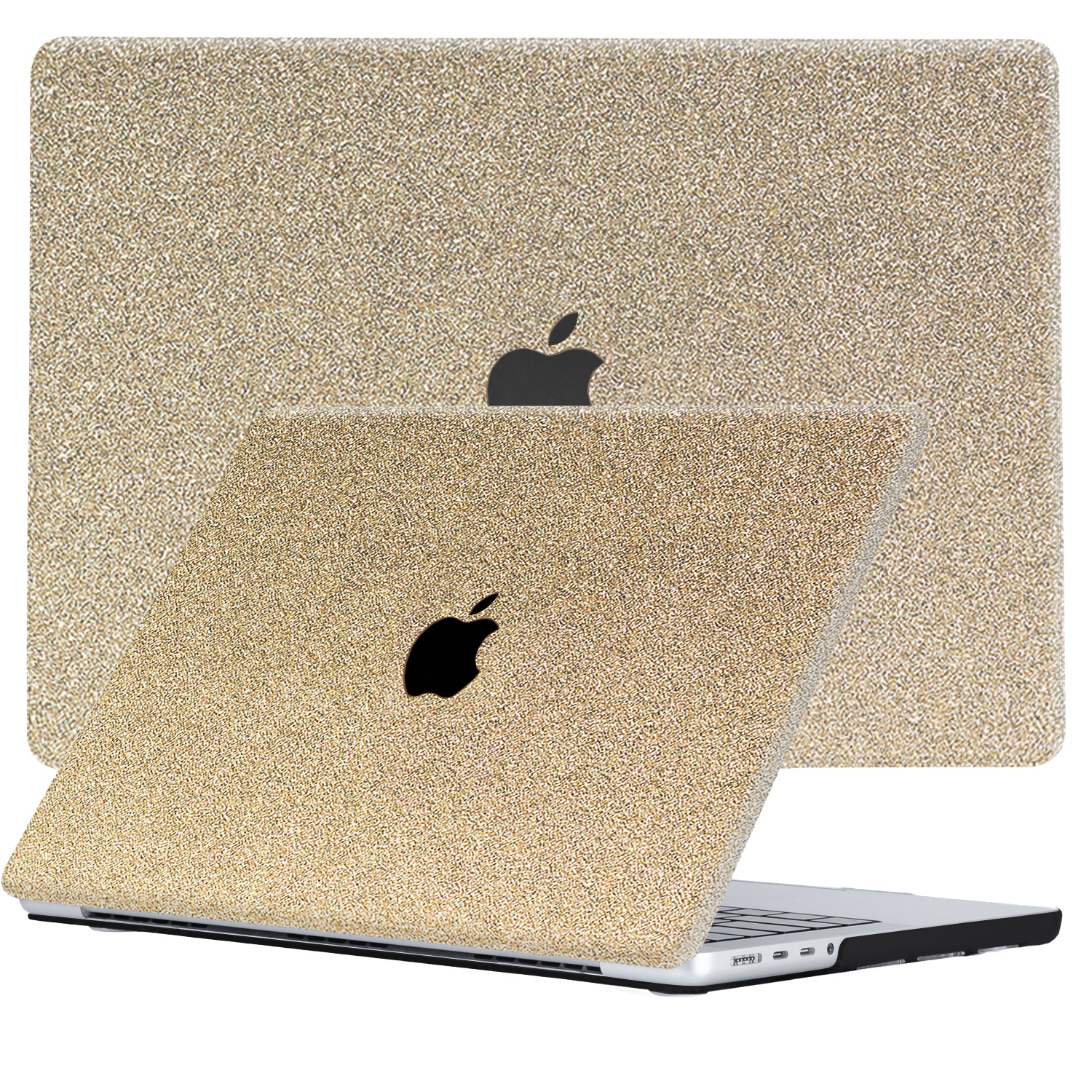 Lunso - MacBook Air 15 inch (2023) - case hoes - Glitter Goud