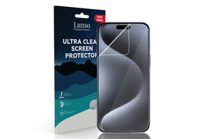 Lunso - iPhone 15 Pro Max - Duo Pack (2 stuks) Beschermfolie - Full Cover Screen protector
